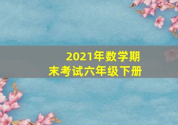 2021年数学期末考试六年级下册