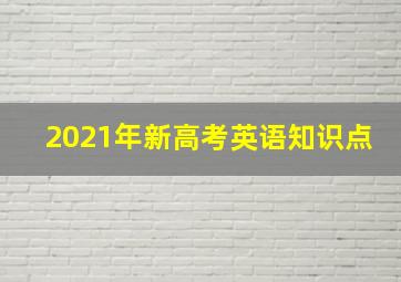 2021年新高考英语知识点