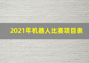 2021年机器人比赛项目表