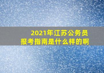 2021年江苏公务员报考指南是什么样的啊