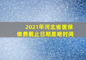 2021年河北省医保缴费截止日期是啥时间