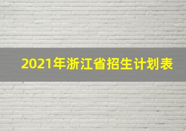 2021年浙江省招生计划表