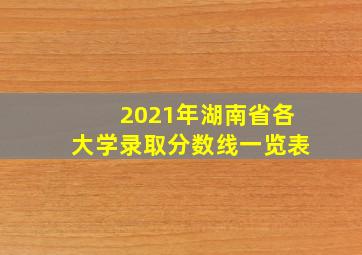 2021年湖南省各大学录取分数线一览表