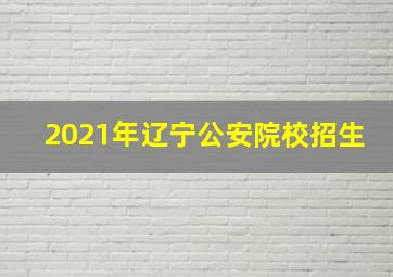 2021年辽宁公安院校招生