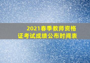 2021春季教师资格证考试成绩公布时间表