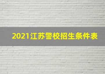 2021江苏警校招生条件表