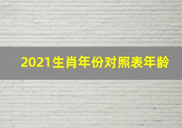 2021生肖年份对照表年龄