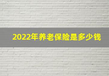 2022年养老保险是多少钱