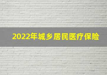 2022年城乡居民医疗保险