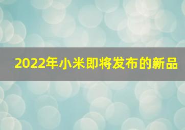 2022年小米即将发布的新品