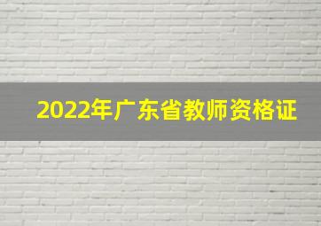 2022年广东省教师资格证