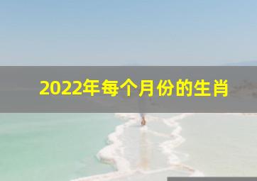 2022年每个月份的生肖