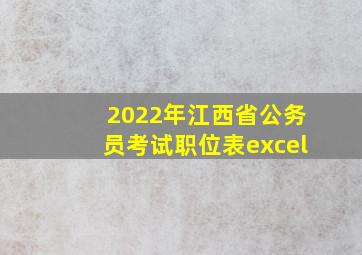 2022年江西省公务员考试职位表excel