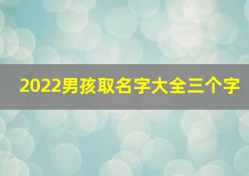 2022男孩取名字大全三个字