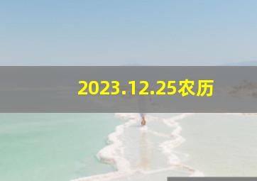 2023.12.25农历