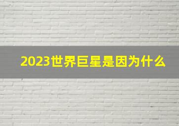 2023世界巨星是因为什么