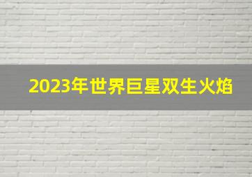 2023年世界巨星双生火焰