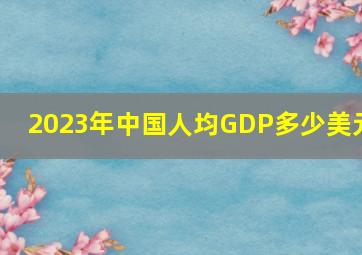 2023年中国人均GDP多少美元