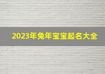 2023年兔年宝宝起名大全