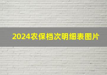 2024农保档次明细表图片