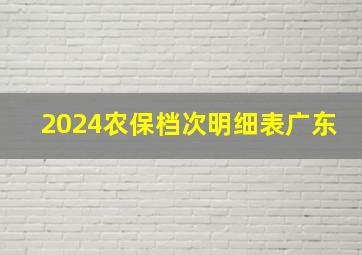 2024农保档次明细表广东