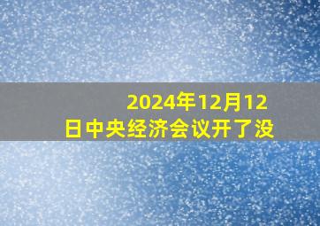 2024年12月12日中央经济会议开了没