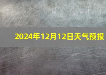 2024年12月12日天气预报