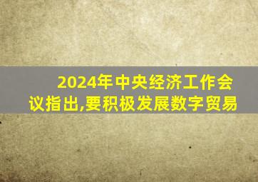 2024年中央经济工作会议指出,要积极发展数字贸易