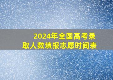 2024年全国高考录取人数填报志愿时间表