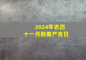 2024年农历十一月剖腹产吉日