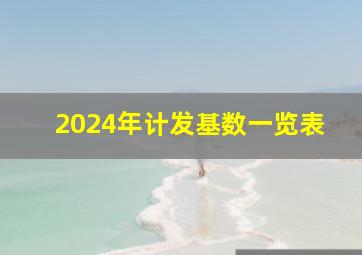 2024年计发基数一览表