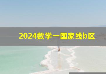 2024数学一国家线b区