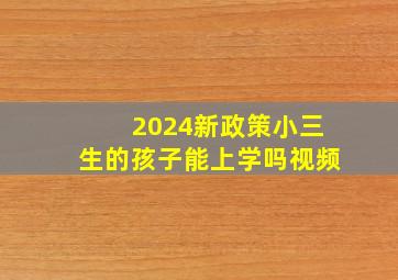 2024新政策小三生的孩子能上学吗视频