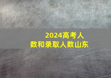 2024高考人数和录取人数山东