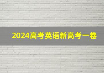 2024高考英语新高考一卷