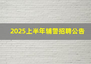 2025上半年辅警招聘公告