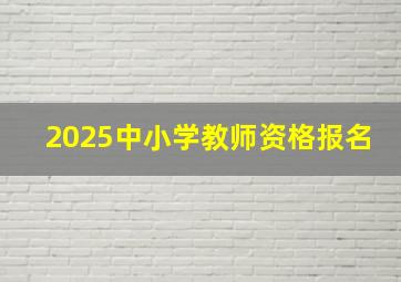 2025中小学教师资格报名