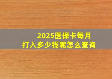 2025医保卡每月打入多少钱呢怎么查询