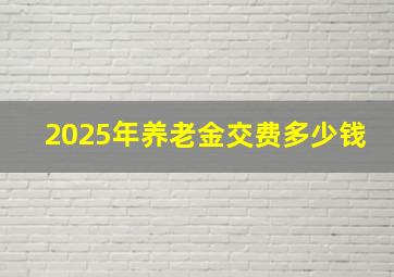 2025年养老金交费多少钱