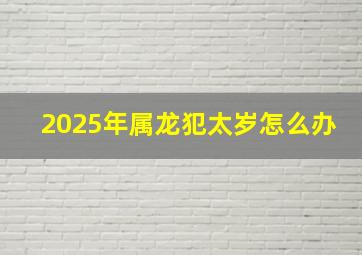 2025年属龙犯太岁怎么办