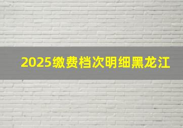 2025缴费档次明细黑龙江