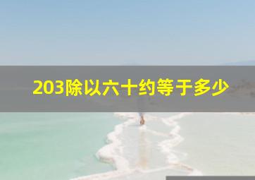 203除以六十约等于多少