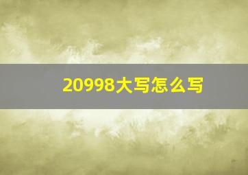 20998大写怎么写