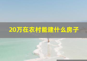 20万在农村能建什么房子