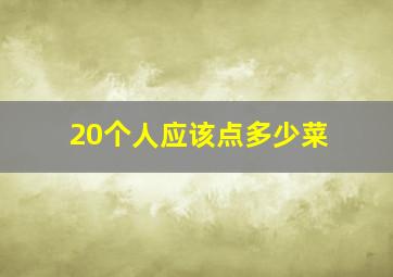 20个人应该点多少菜