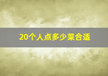 20个人点多少菜合适