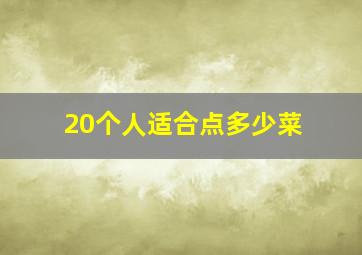 20个人适合点多少菜