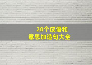 20个成语和意思加造句大全