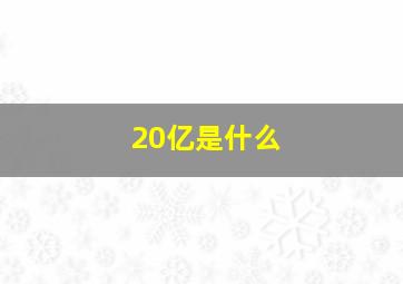 20亿是什么