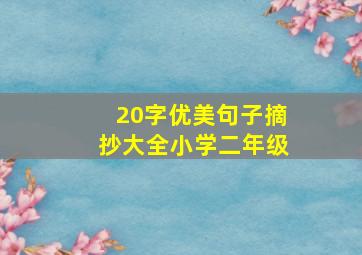 20字优美句子摘抄大全小学二年级